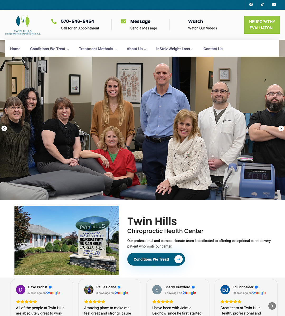 Chiropractic and doctors office websites in Pennsylvania